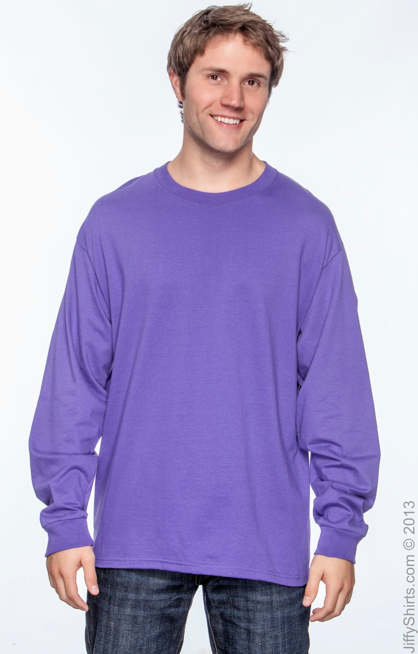 Beefy-T® Long Sleeve Tee - Purple