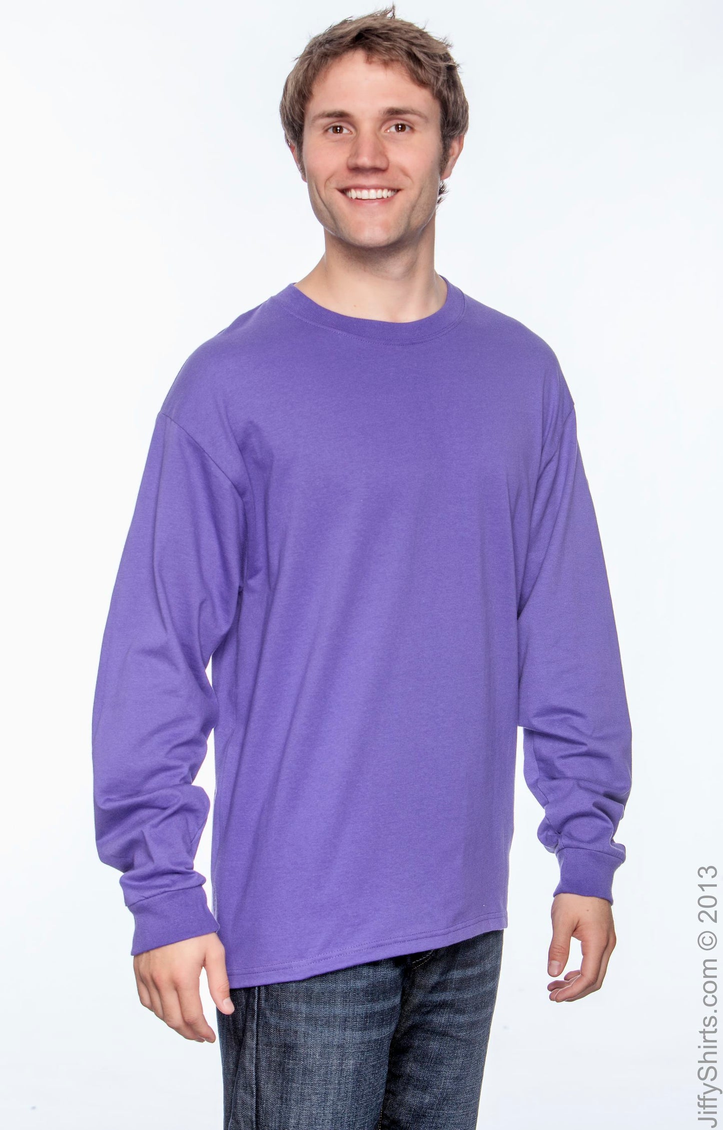 Beefy-T® Long Sleeve Tee - Purple