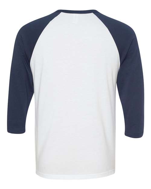 BELLA + CANVAS 3200 White/ Navy — back