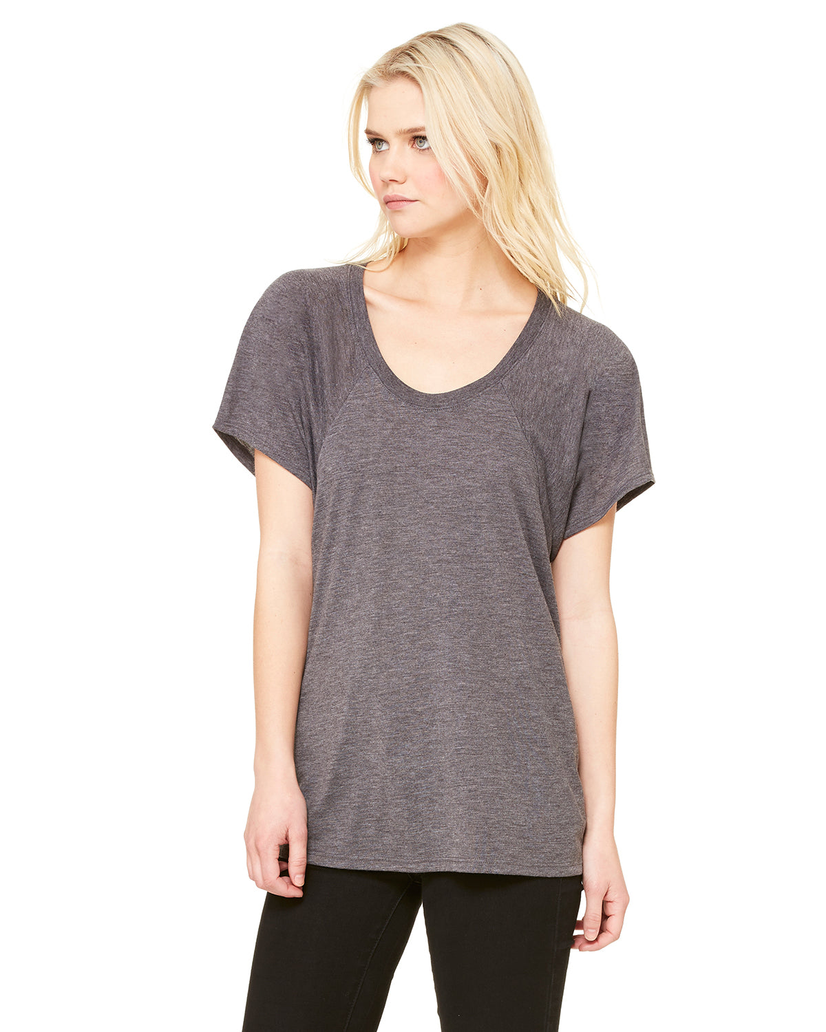 Women's Flowy Raglan T-Shirt - Heather Dark Gray