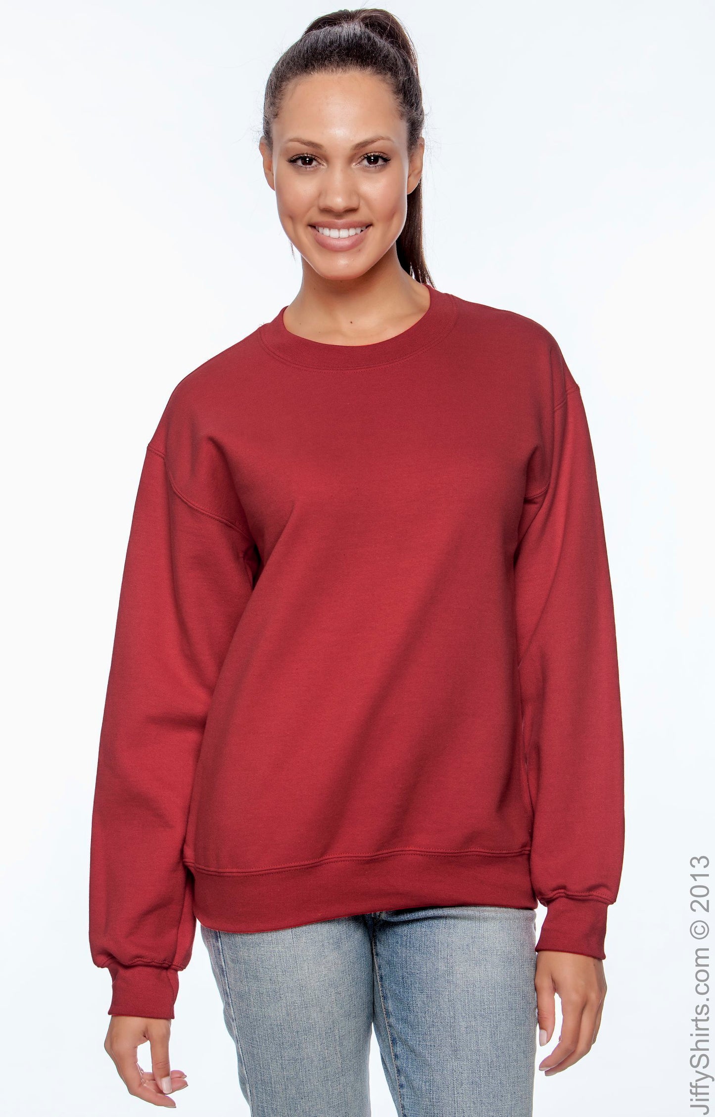 Unisex DryBlend® 50/50 Fleece Crew - Red
