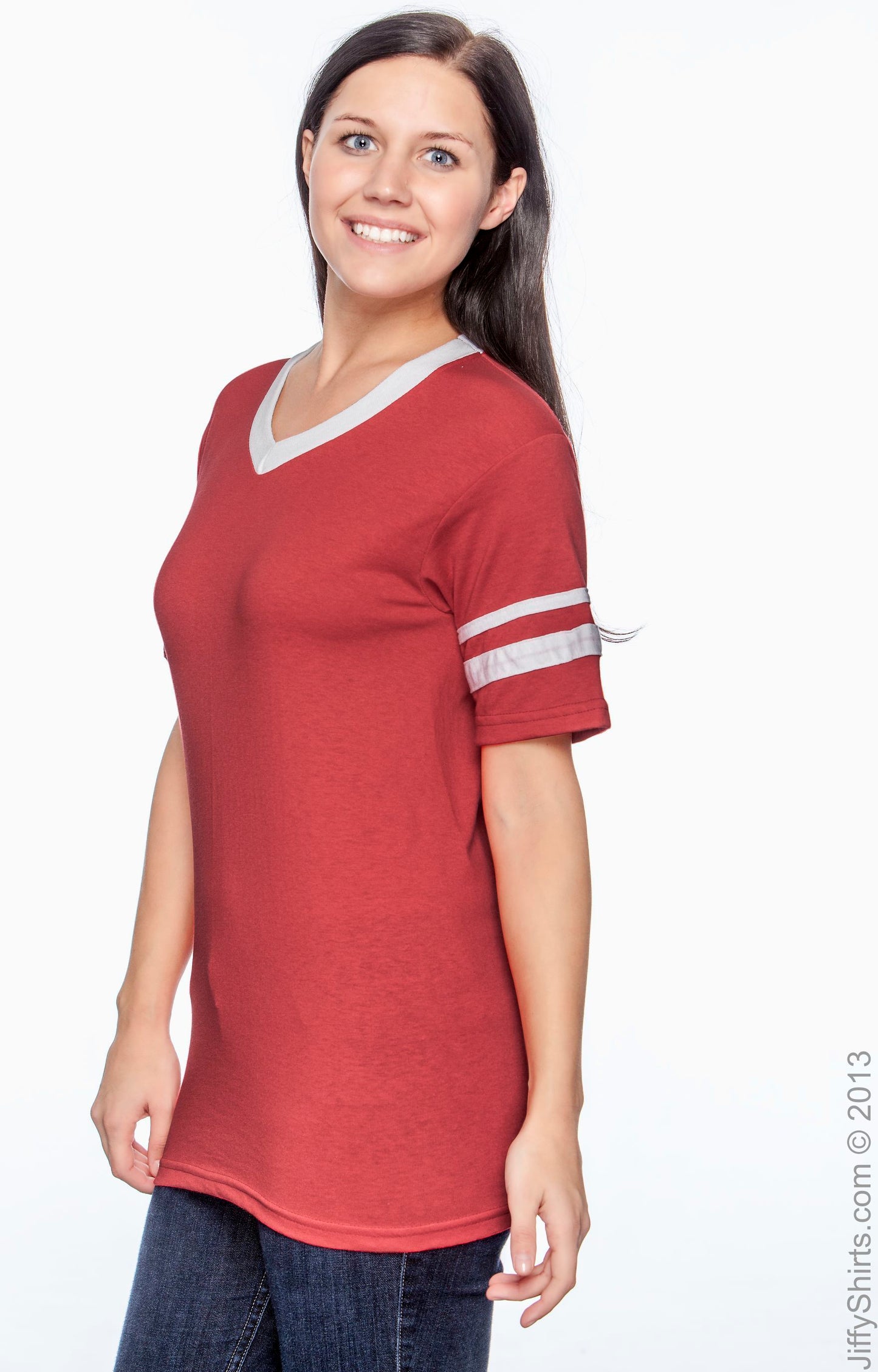 Unisex Sleeve Stripe Jersey - Red / White