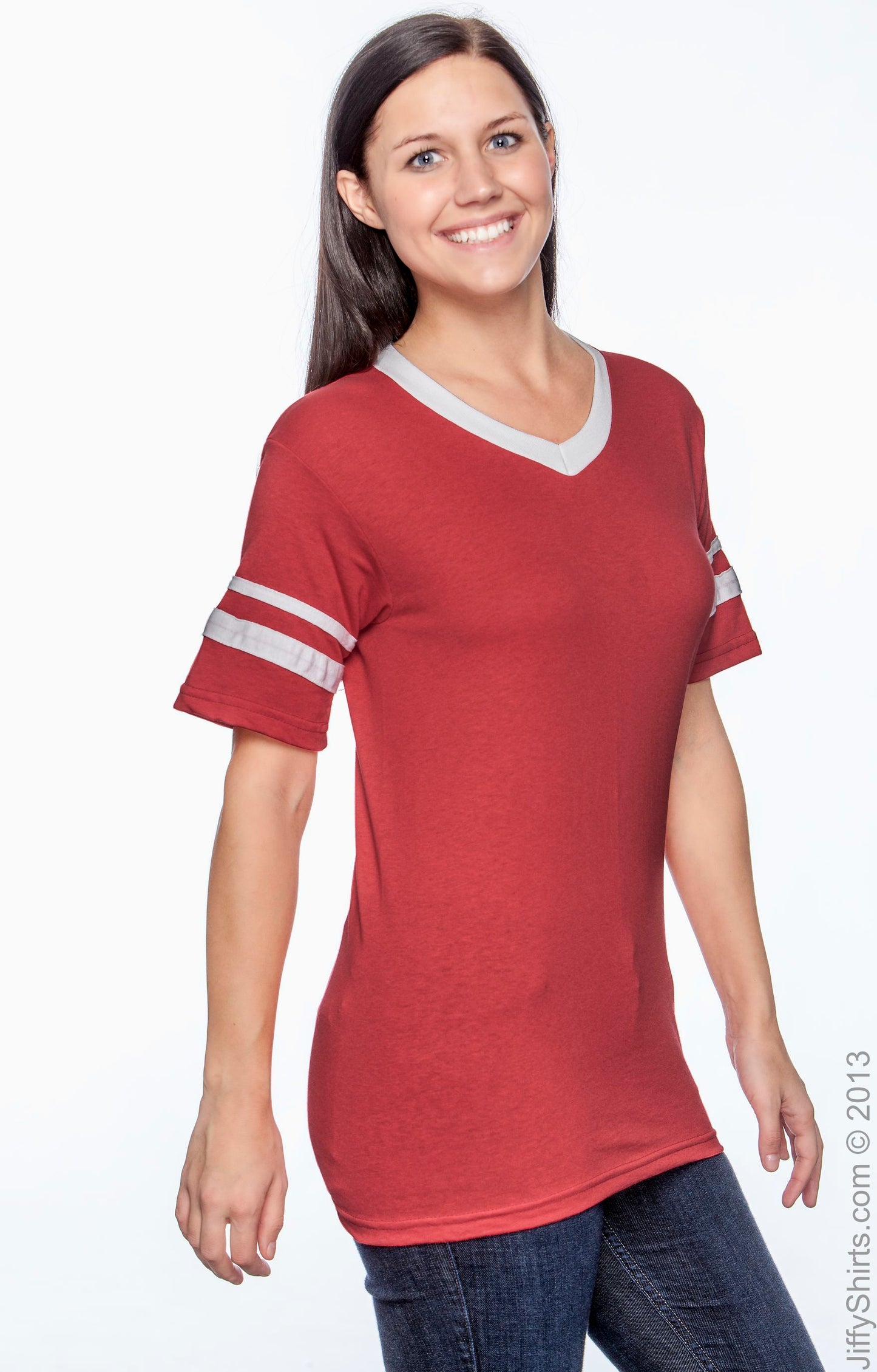 Unisex Sleeve Stripe Jersey - Red / White