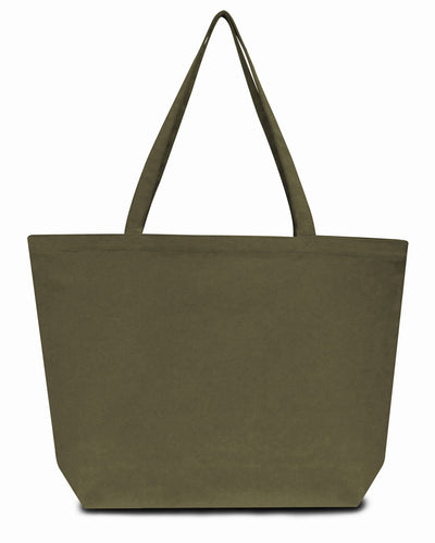 Seaside Cotton Pigment-Dyed Large Tote - Khaki Green