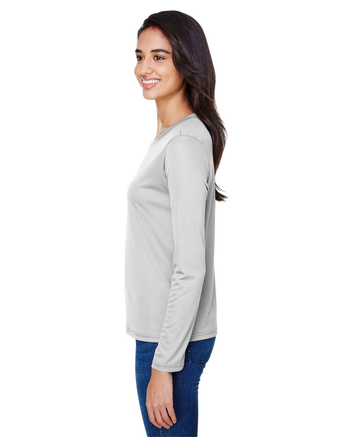 Women's Long Sleeve Cooling Performance Crew Shirt - Silver