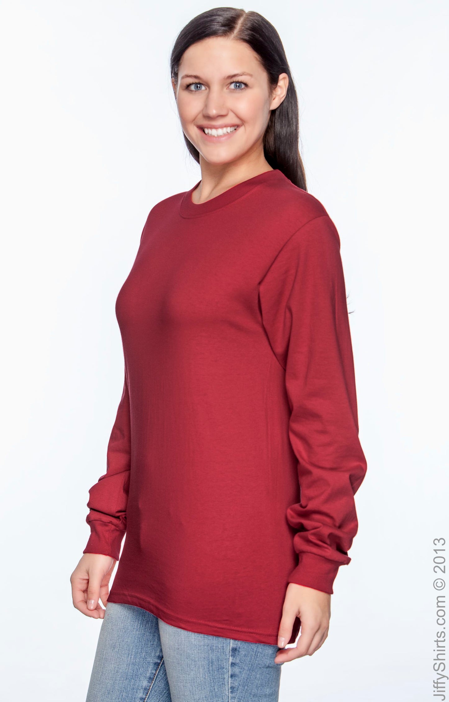 Beefy-T® Long Sleeve Tee - Deep Red