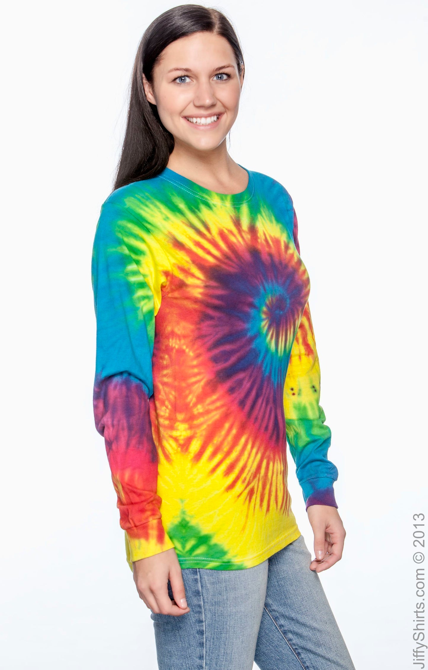 Unisex 100% Cotton Long-Sleeve T-Shirt - Reactive Rainbow