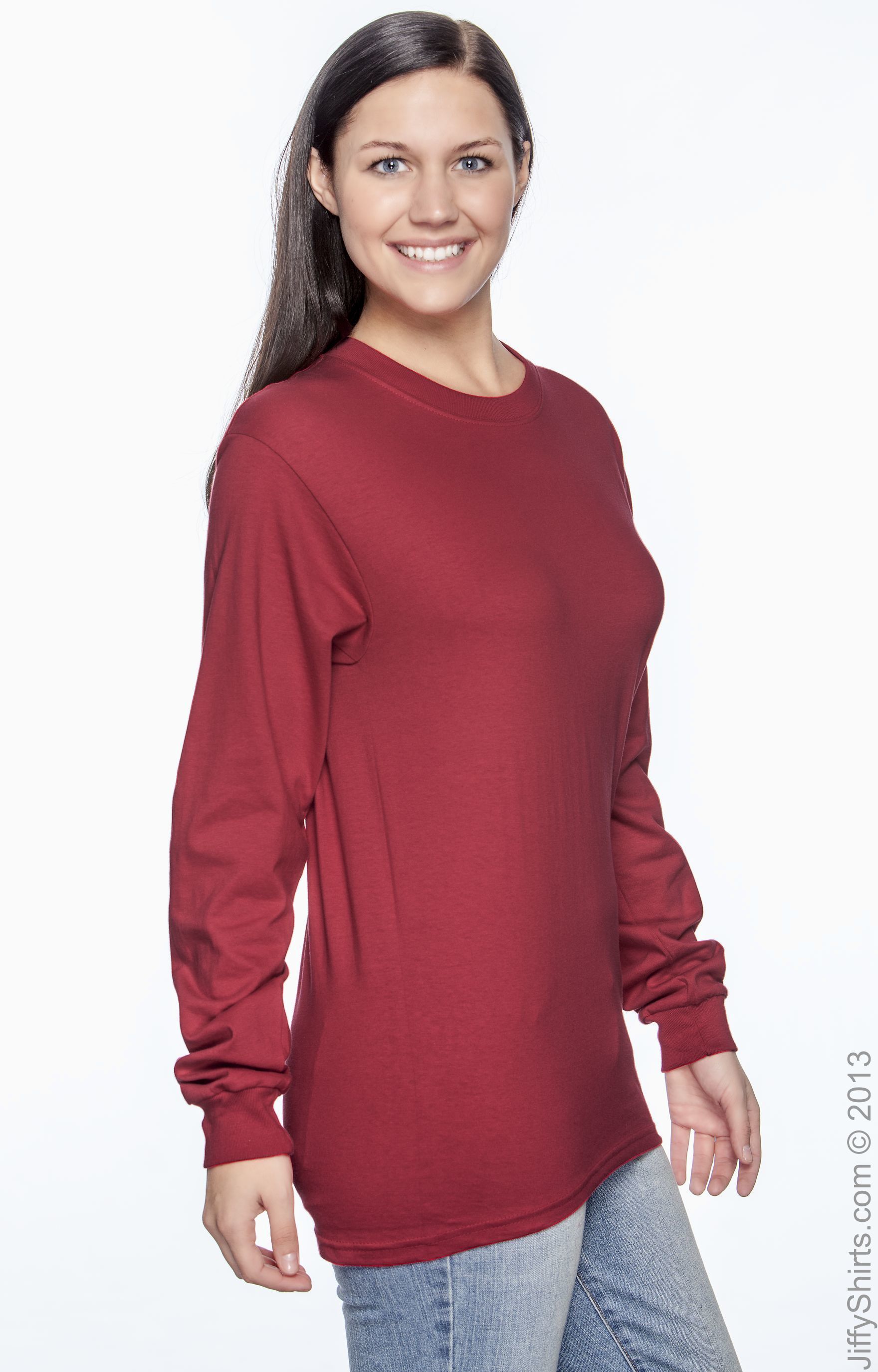 Beefy-T® Long Sleeve Tee - Deep Red