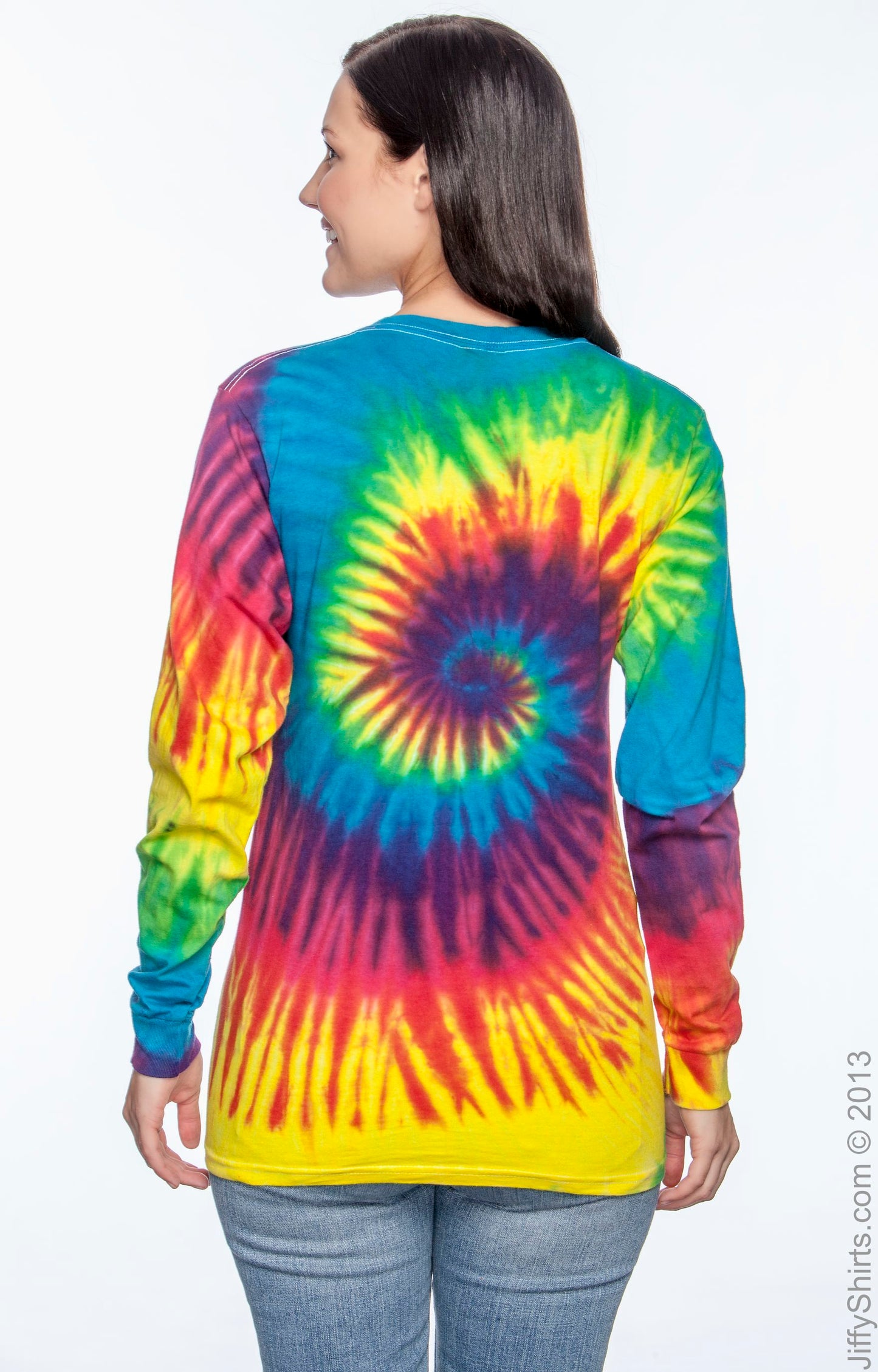 Unisex 100% Cotton Long-Sleeve T-Shirt - Reactive Rainbow