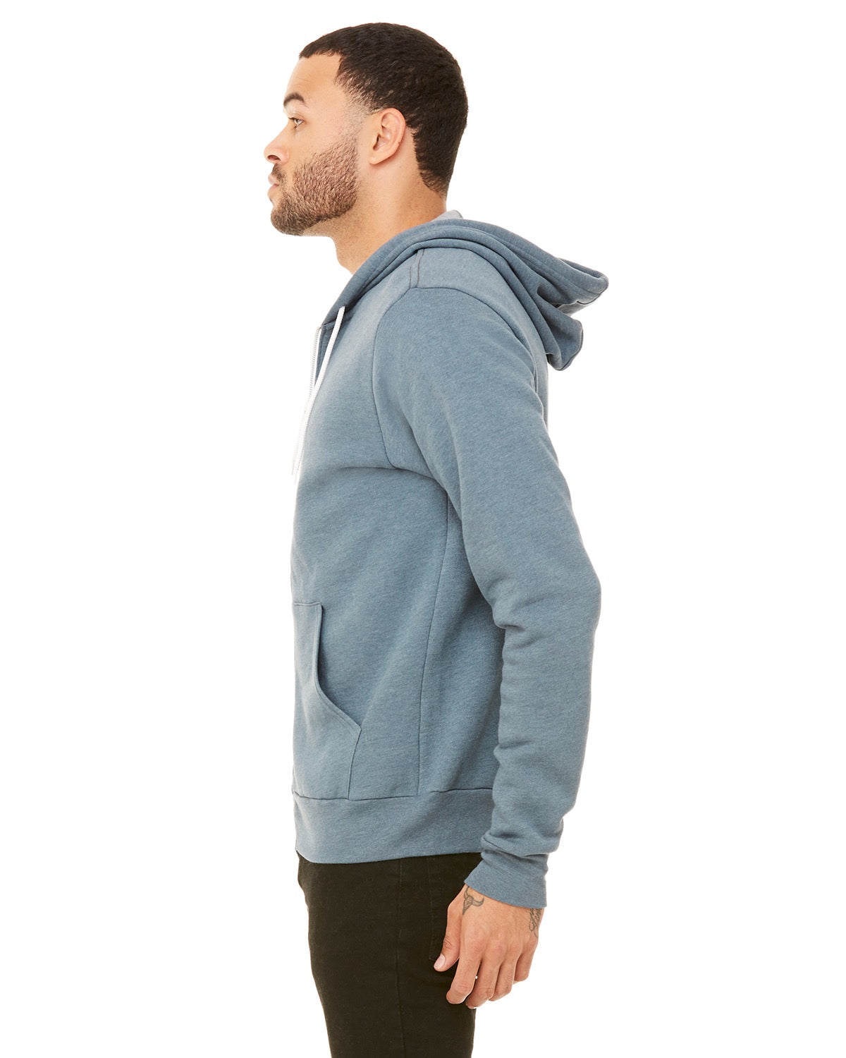Unisex Poly-Cotton Sponge Fleece Full-Zip Hoodie - Heather Slate