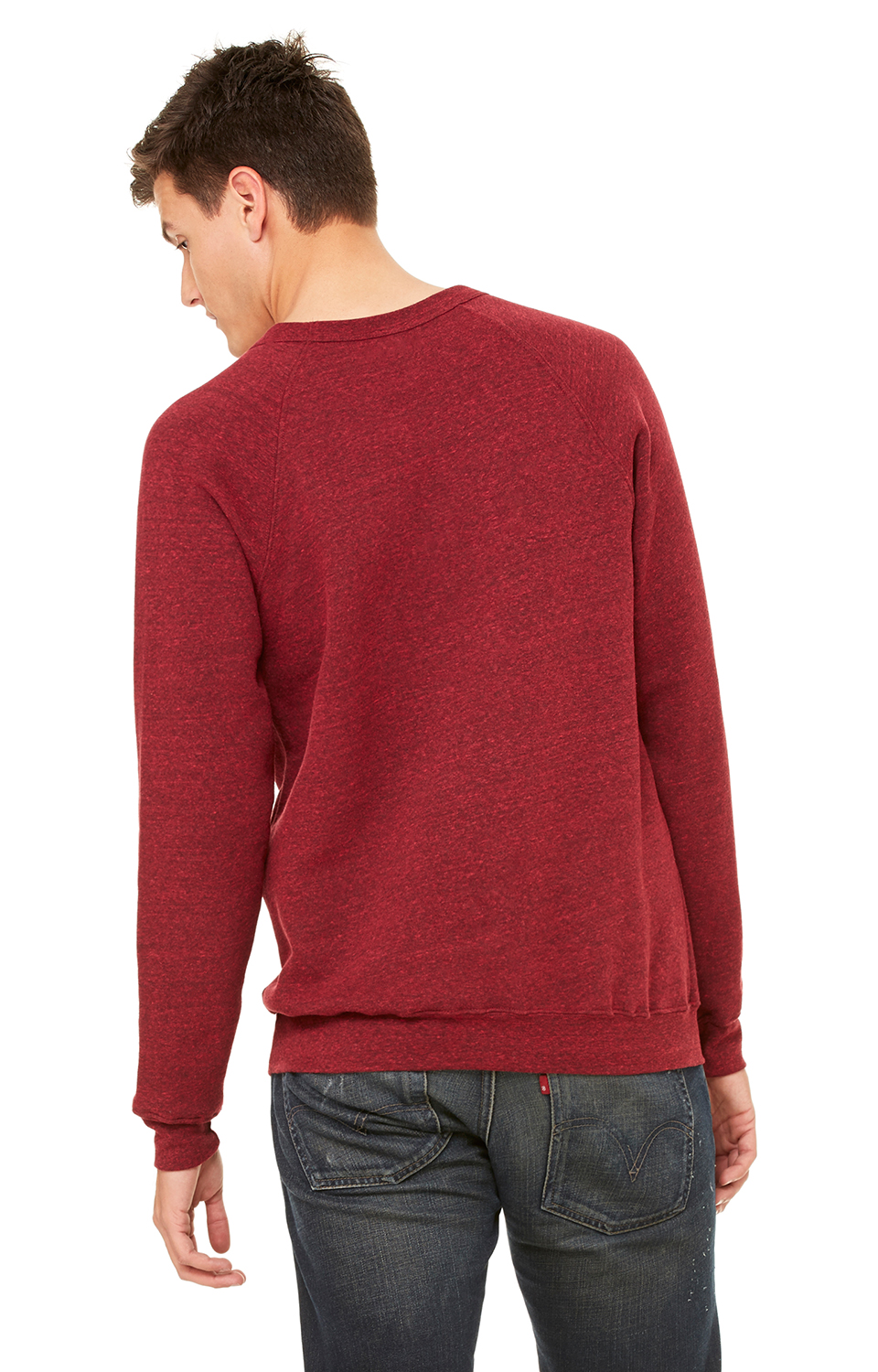 Unisex Sponge Fleece Raglan Sweatshirt - Cardinal Triblend