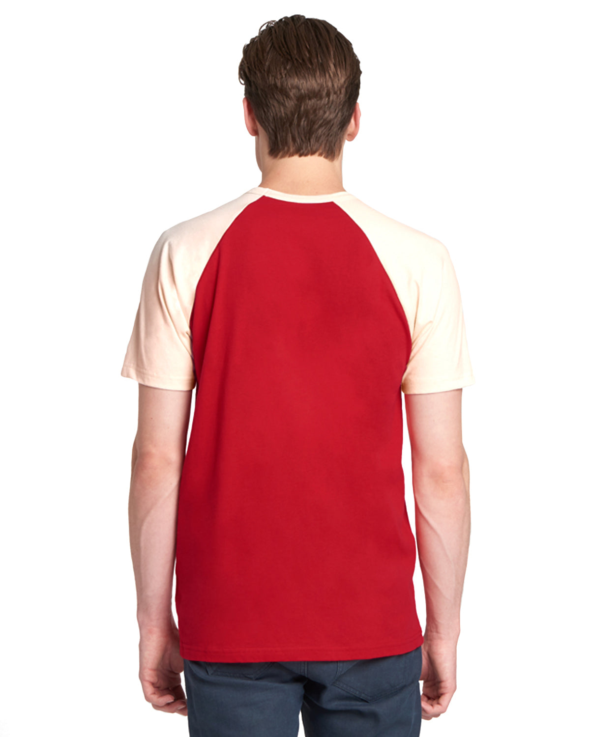 Unisex Raglan Short-Sleeve T-Shirt - Natural / Red
