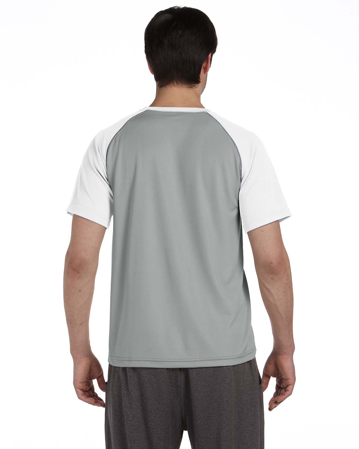 Unisex Colorblocked Short-Sleeve T-Shirt - White / Gray / Slate