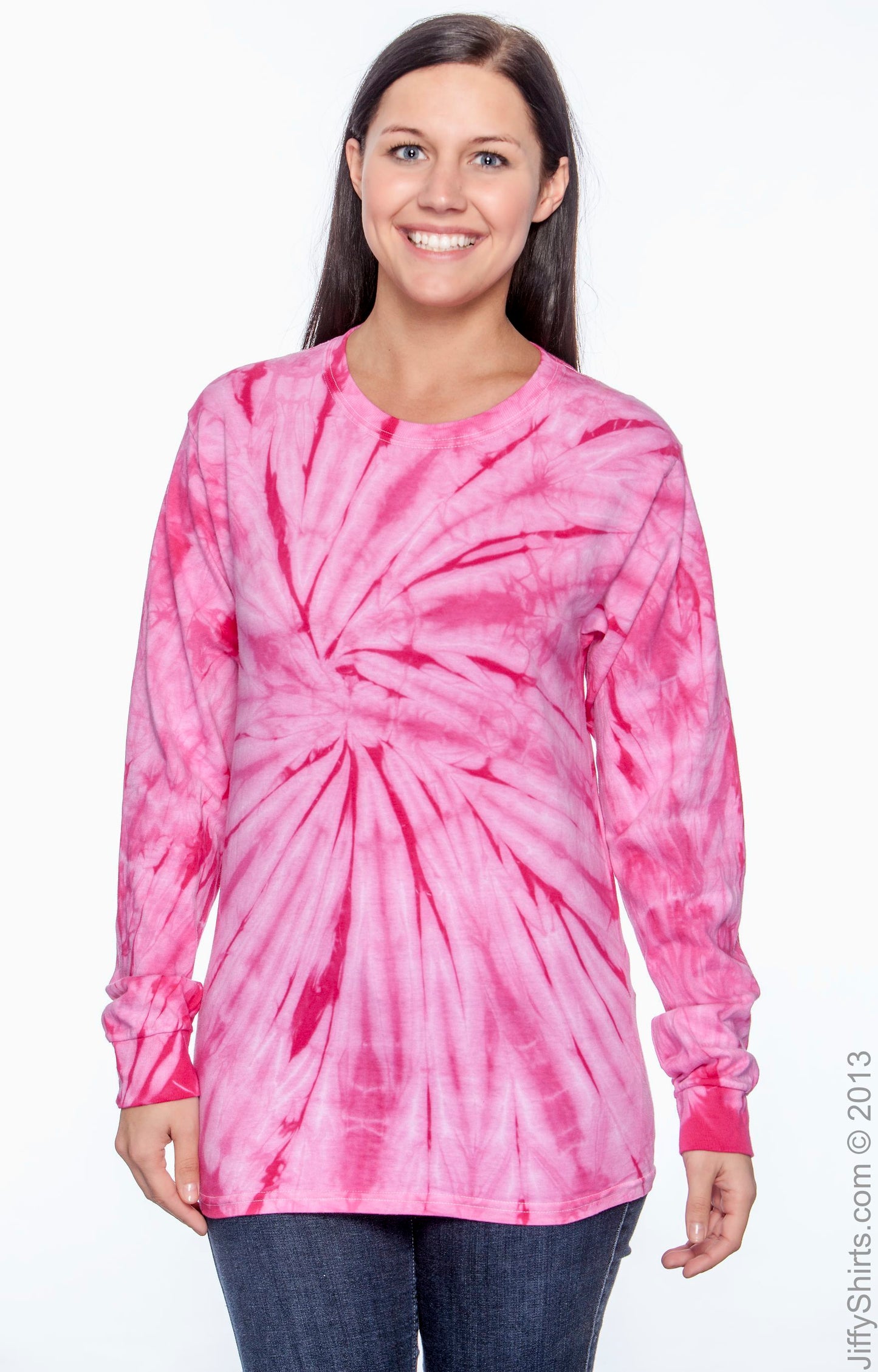 Unisex 100% Cotton Long-Sleeve T-Shirt - Spider Pink