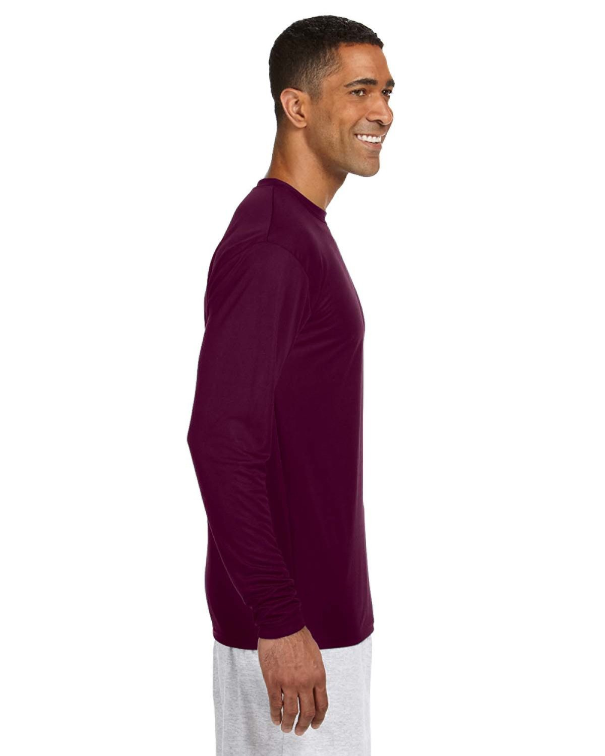 Men's Cooling Performance Long Sleeve T-Shirt - Maroon