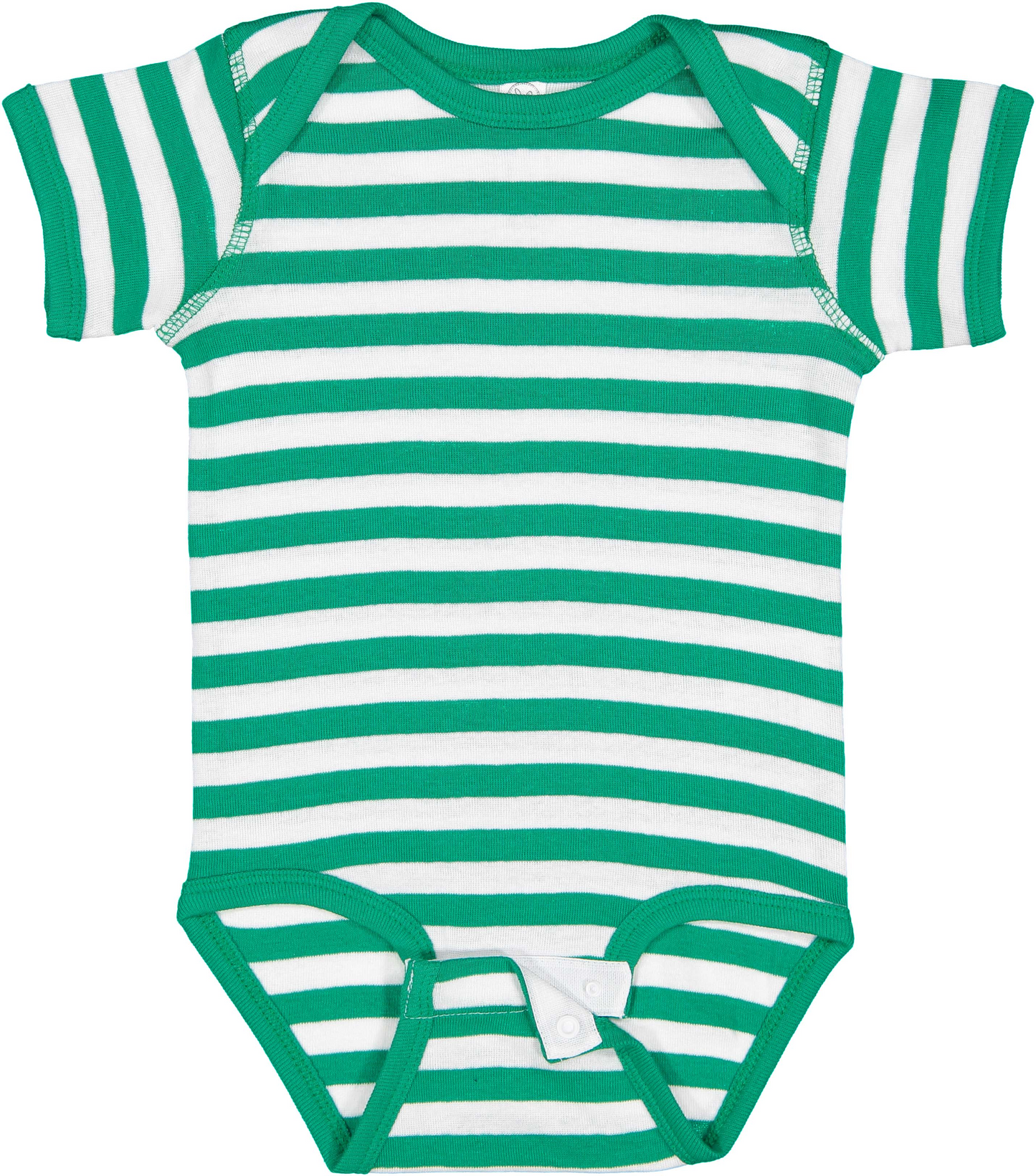 Infant Baby Rib Bodysuit - Kelly / White Str