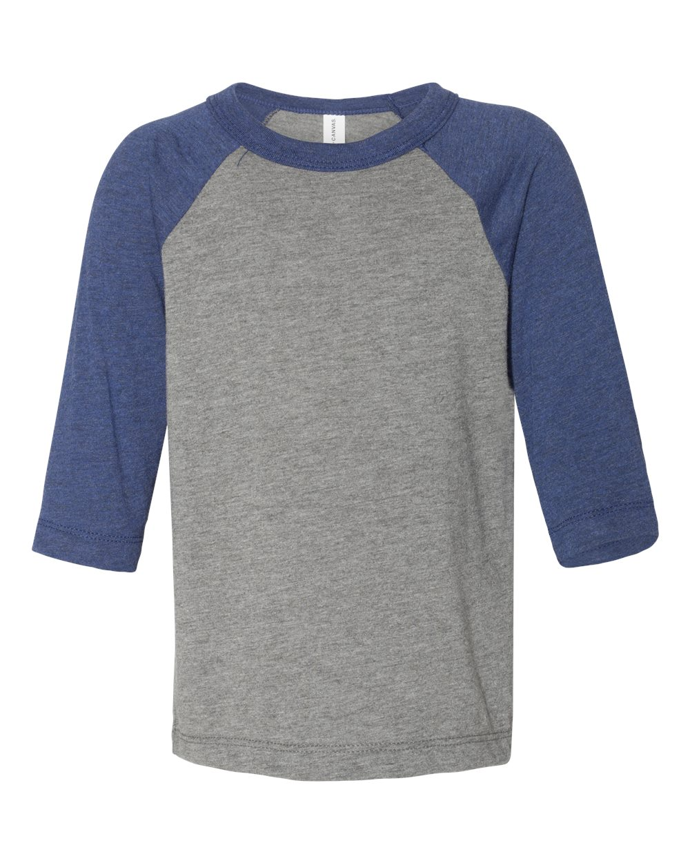 Toddler 3/4-Sleeve Baseball T-Shirt - Gray / Navy Triblend