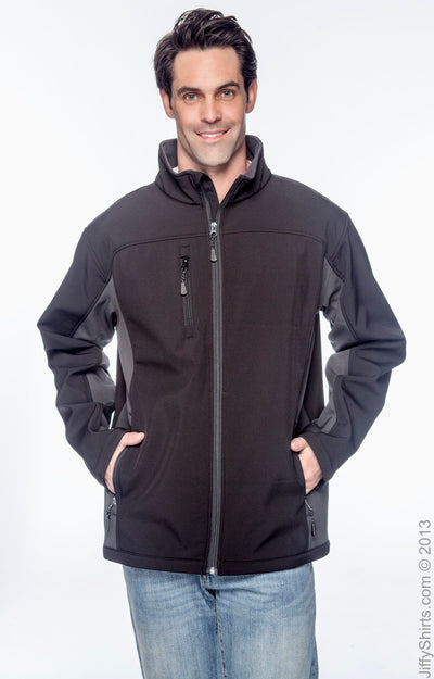 Men's Soft Shell Colorblock Jacket - Black / Dark Charcoal