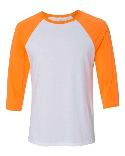 BELLA + CANVAS 3200 White/ Neon Orange — front