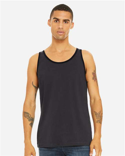 BELLA + CANVAS 3480 Dark Grey/ Black — on model front