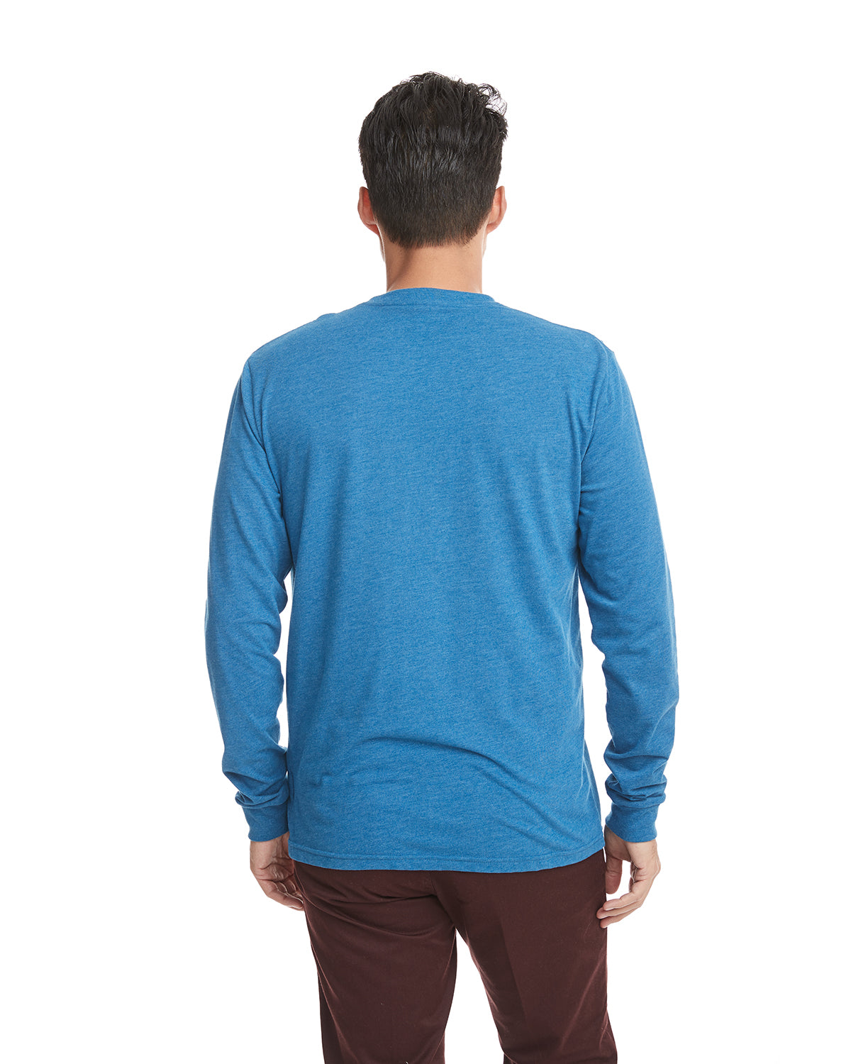 Unisex Sueded Long-Sleeve Crew - Heather Cool Blue