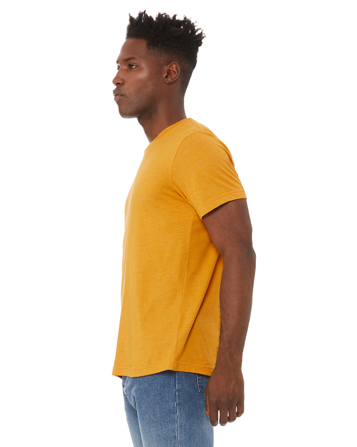 Unisex Heather CVC T-Shirt - Heather Mustard