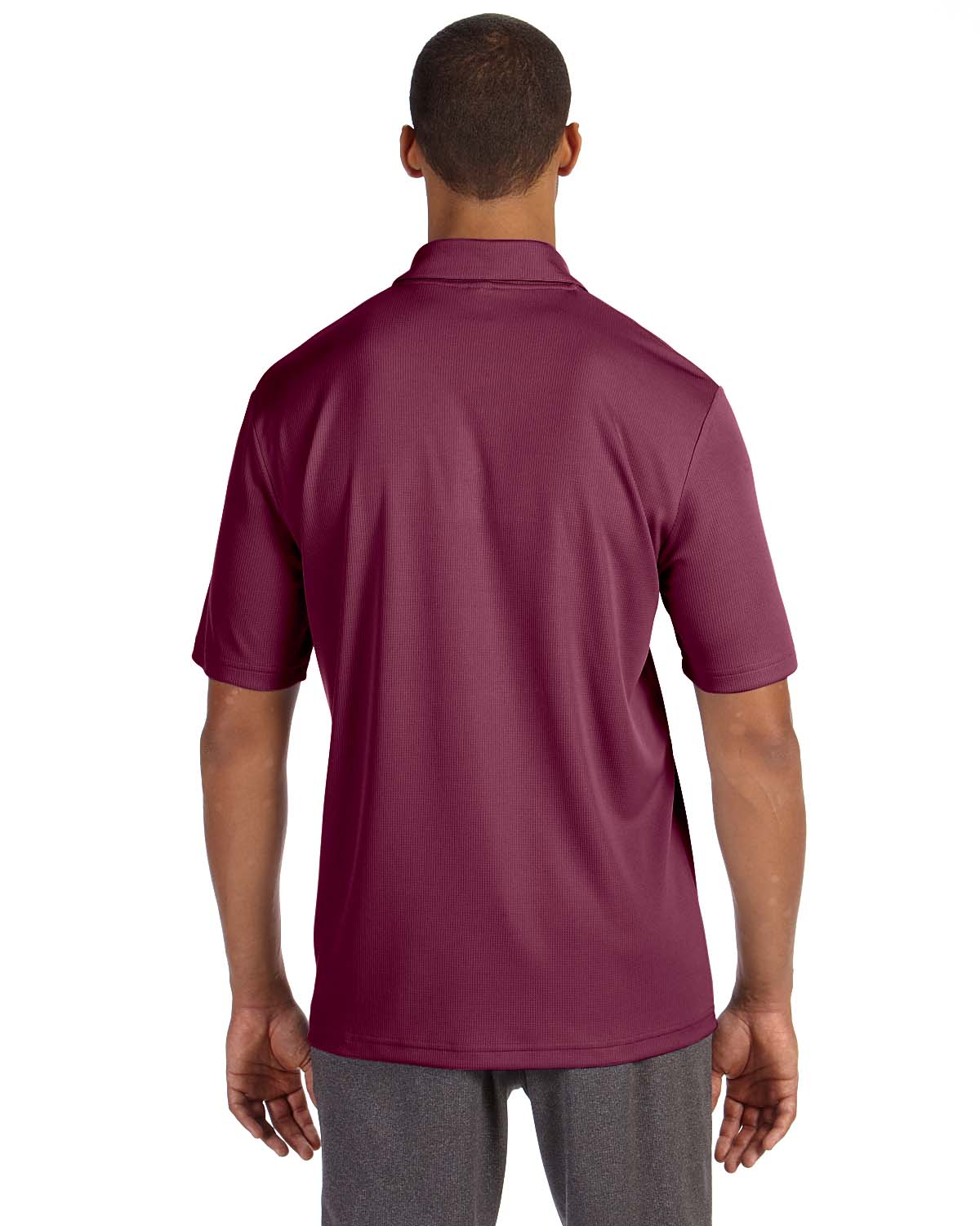 Unisex Performance Three-Button Mesh Polo - Sport Maroon