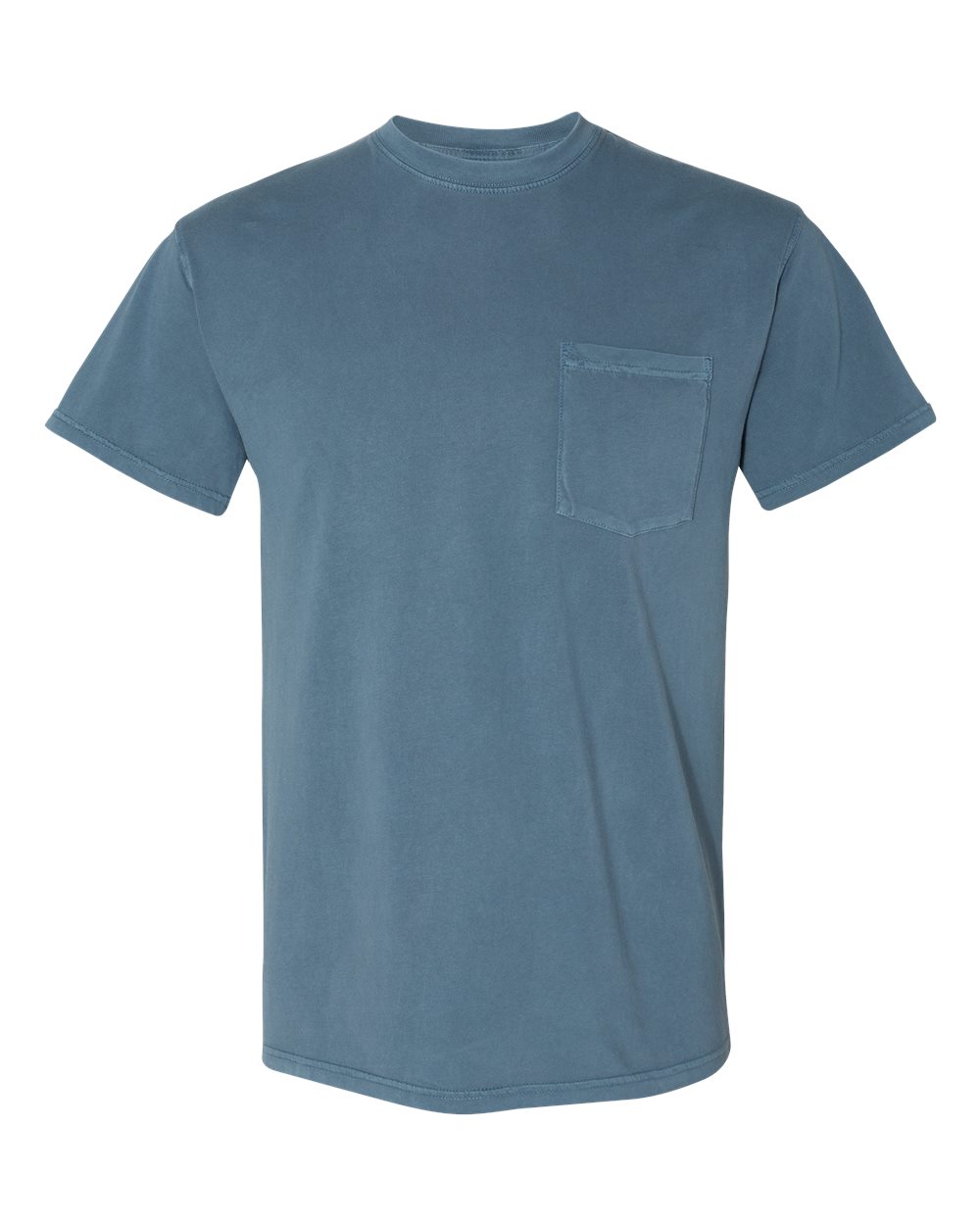 Unisex Inspired Dye Crew with Pocket - Blue Jean