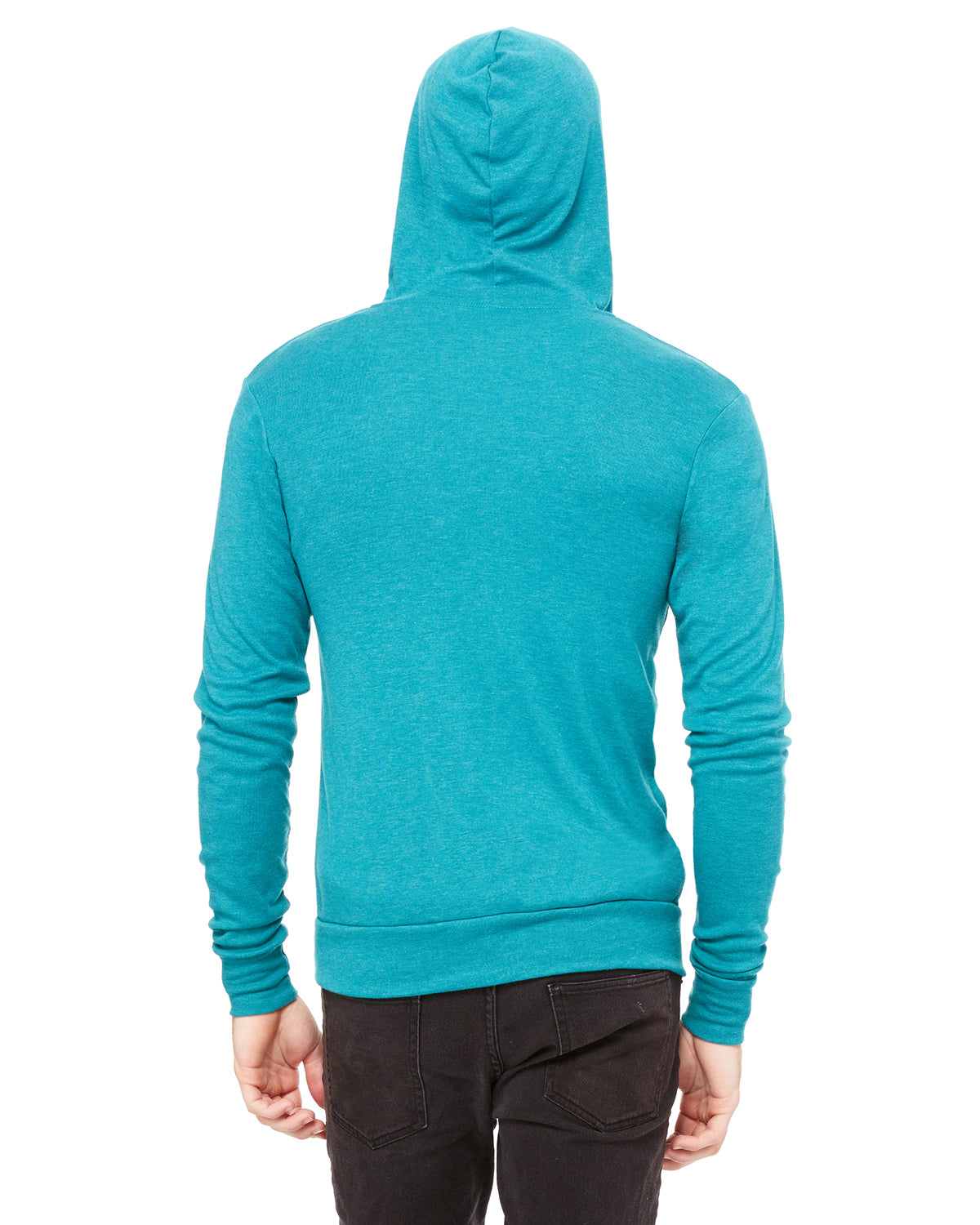 Unisex Triblend Full-Zip Lightweight Hoodie - Teal Triblend