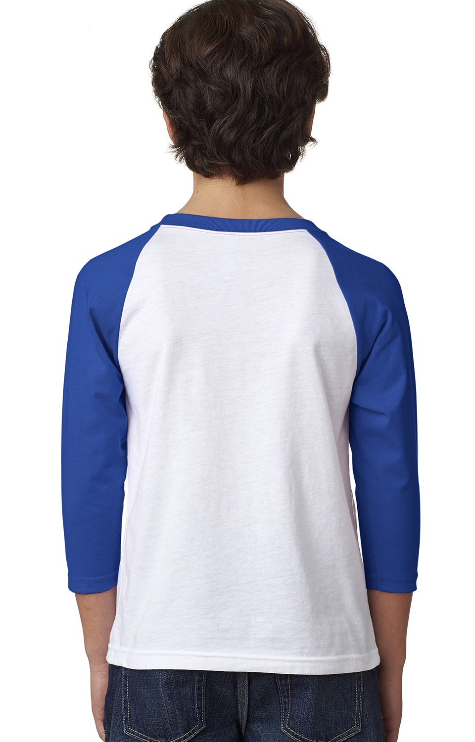 Youth CVC 3/4-Sleeve Raglan - Royal / White