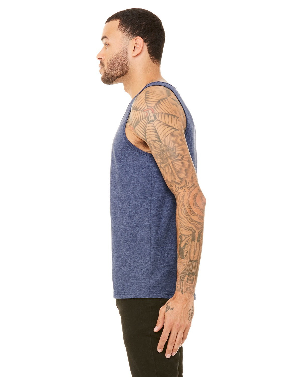 Unisex Heather CVC Tank - Heather Navy