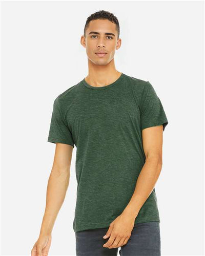 BELLA + CANVAS 3413 Grass Green Triblend — on model front