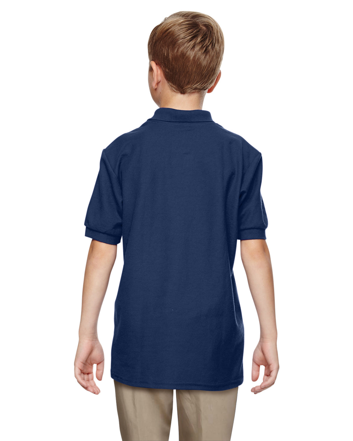 Youth Double Piqué Polo - Navy