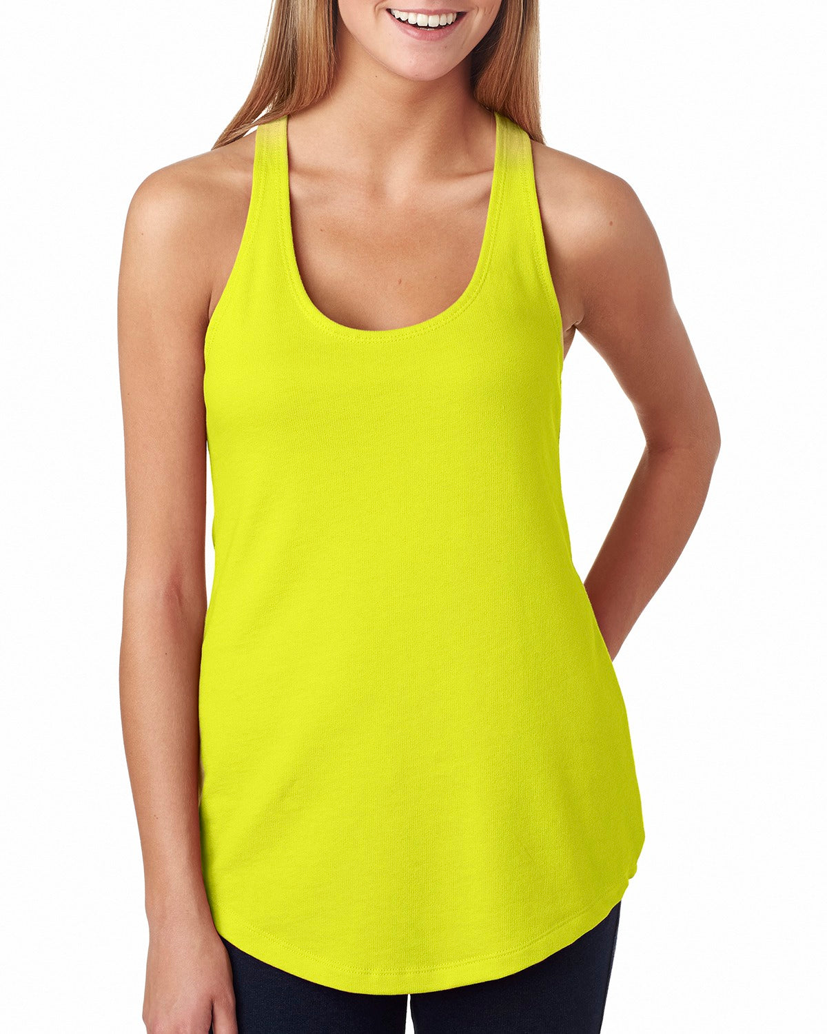 Women's French Terry Racerback Tank - Neon Yellow