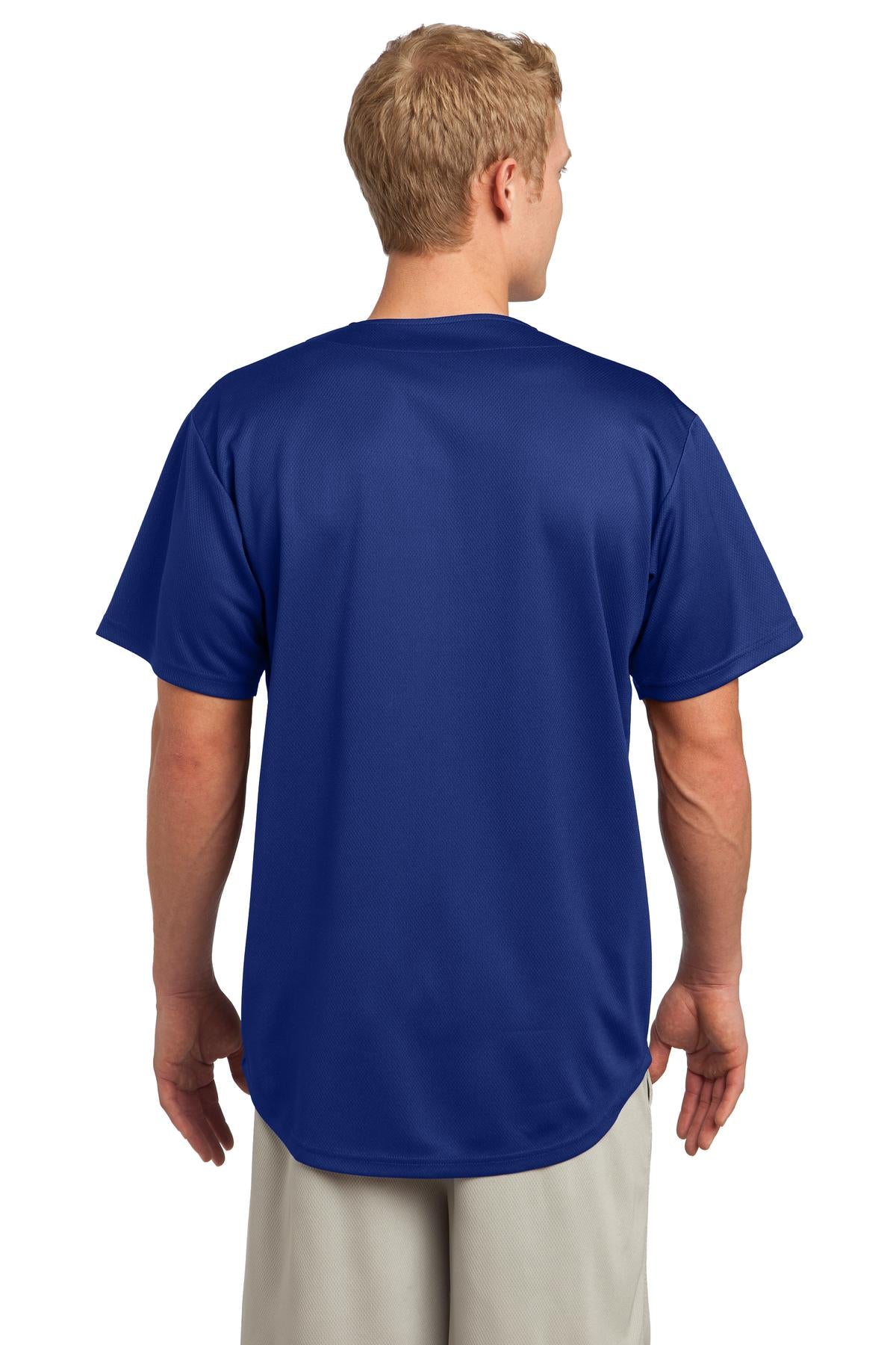 Unisex PosiCharge Tough Mesh Full-Button Jersey - True Royal