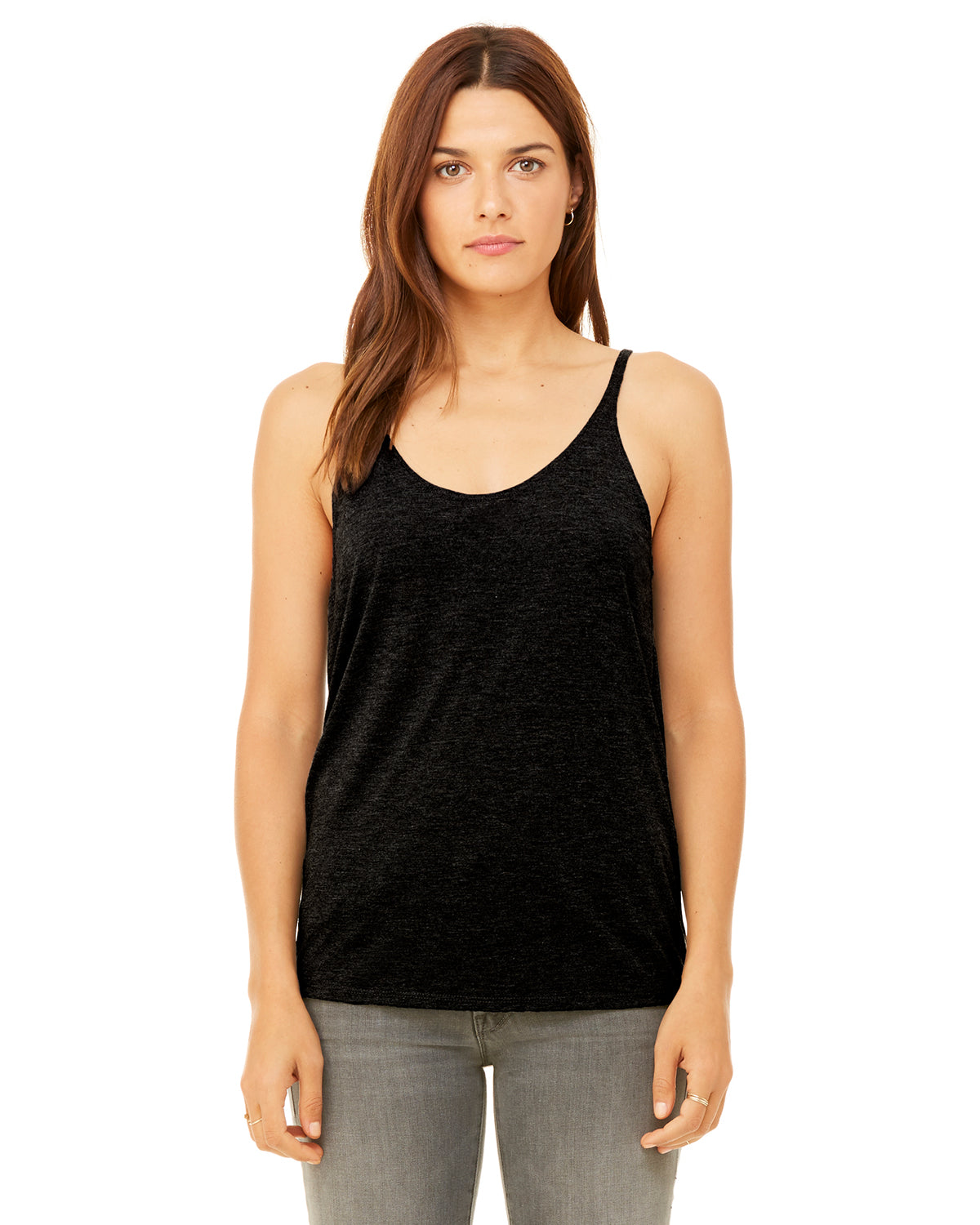 Women's Slouchy Tank - Heather Black