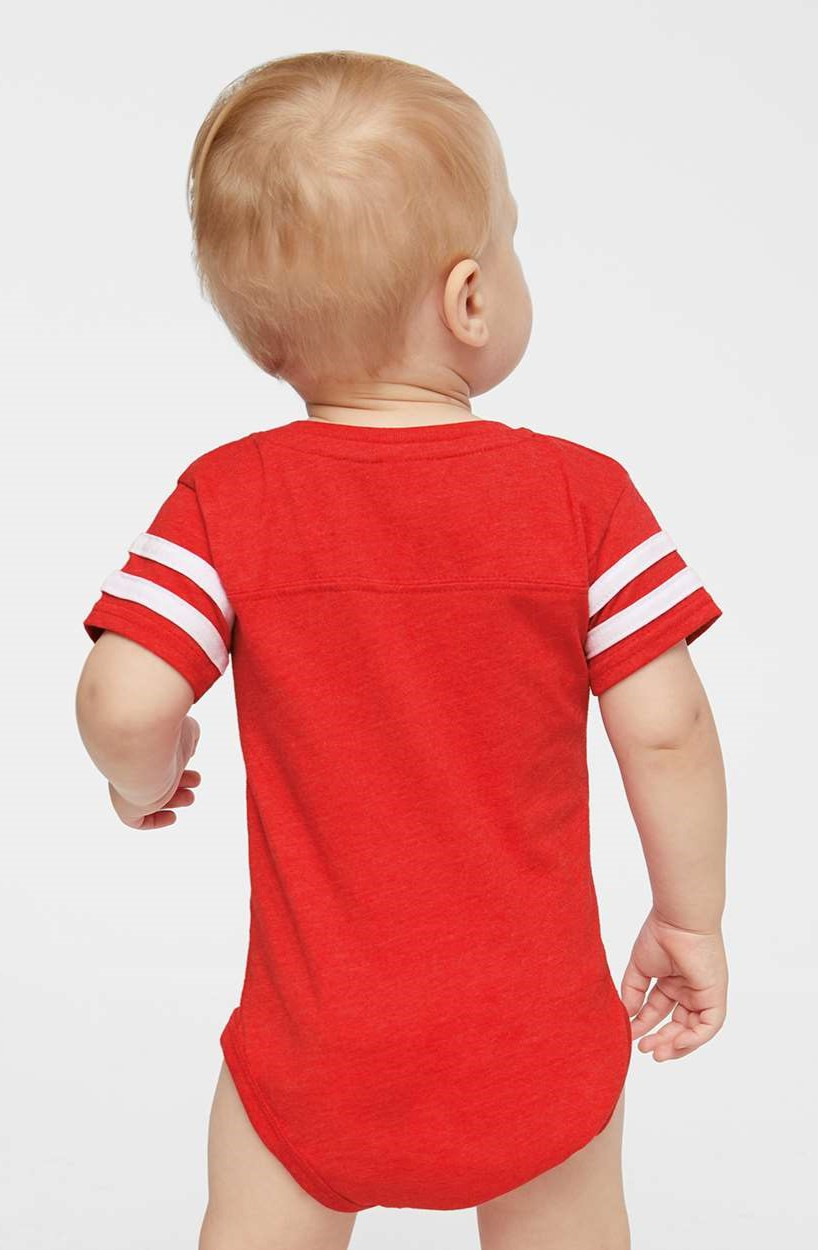 Infant Football Bodysuit - Vintage Red / Blend White