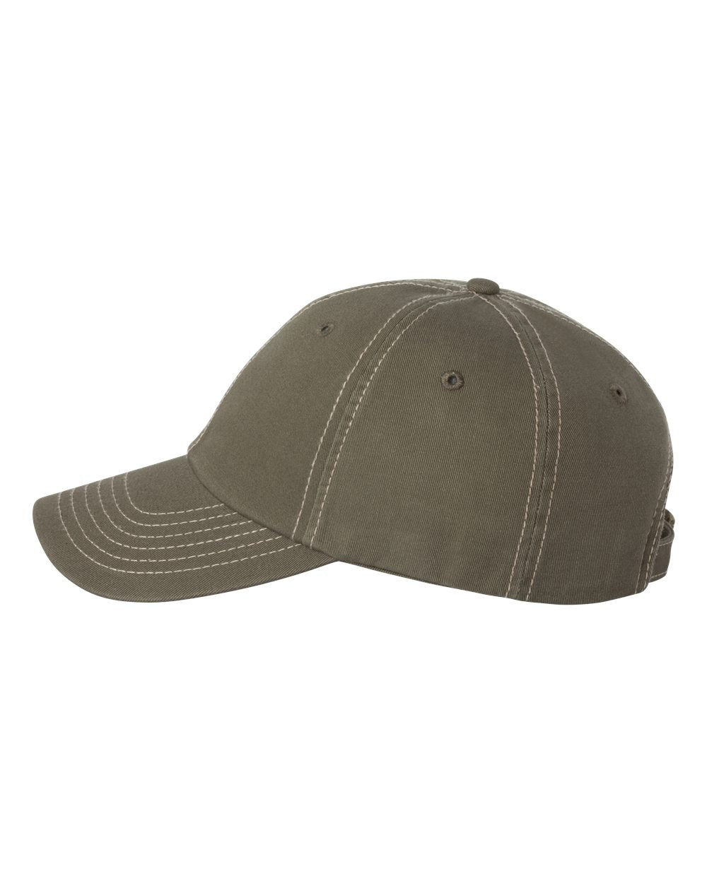 Unisex Bio-Washed Classic Dad’s Cap - Olive / Stone Stitch