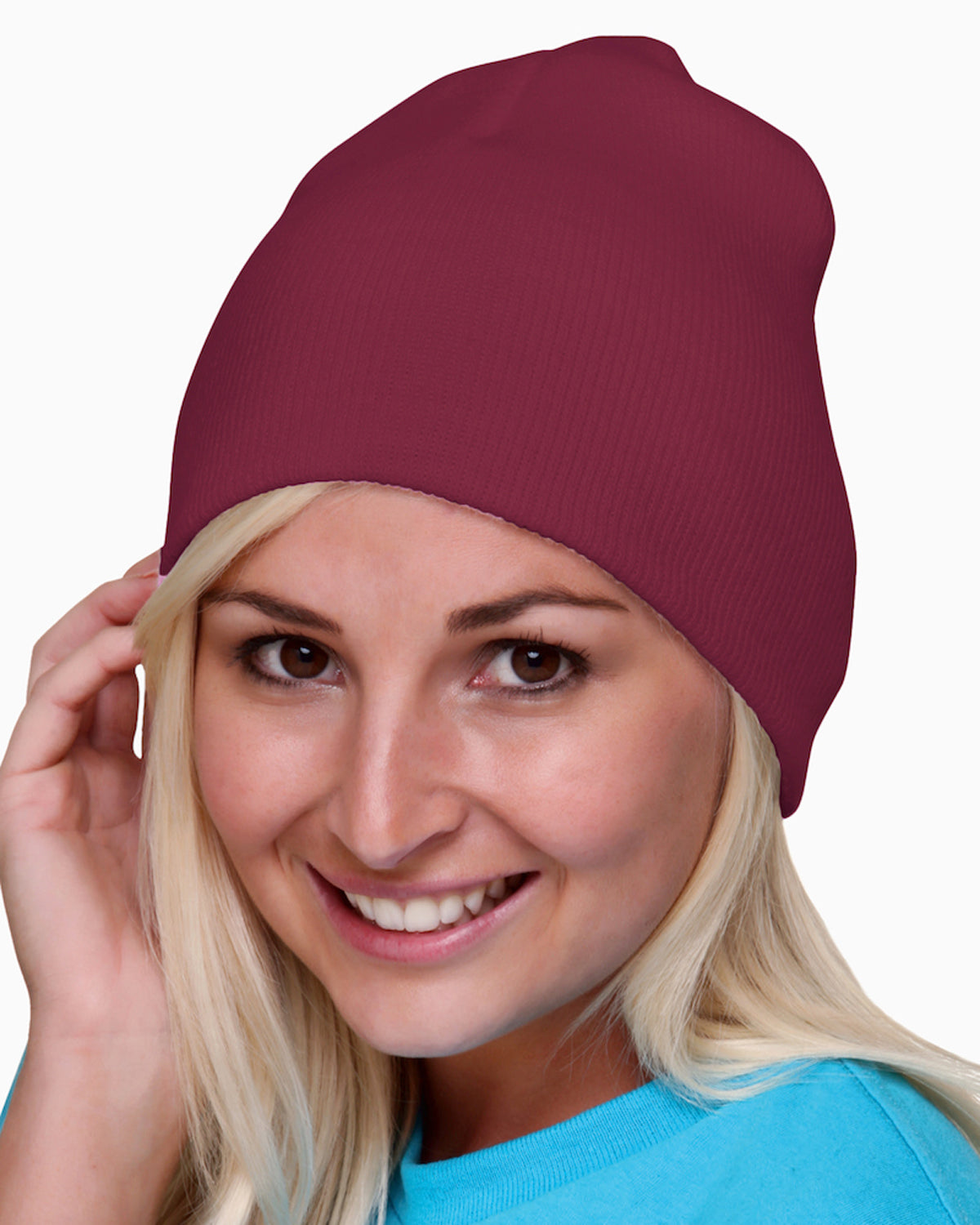 100% Acrylic Beanie - Burgundy