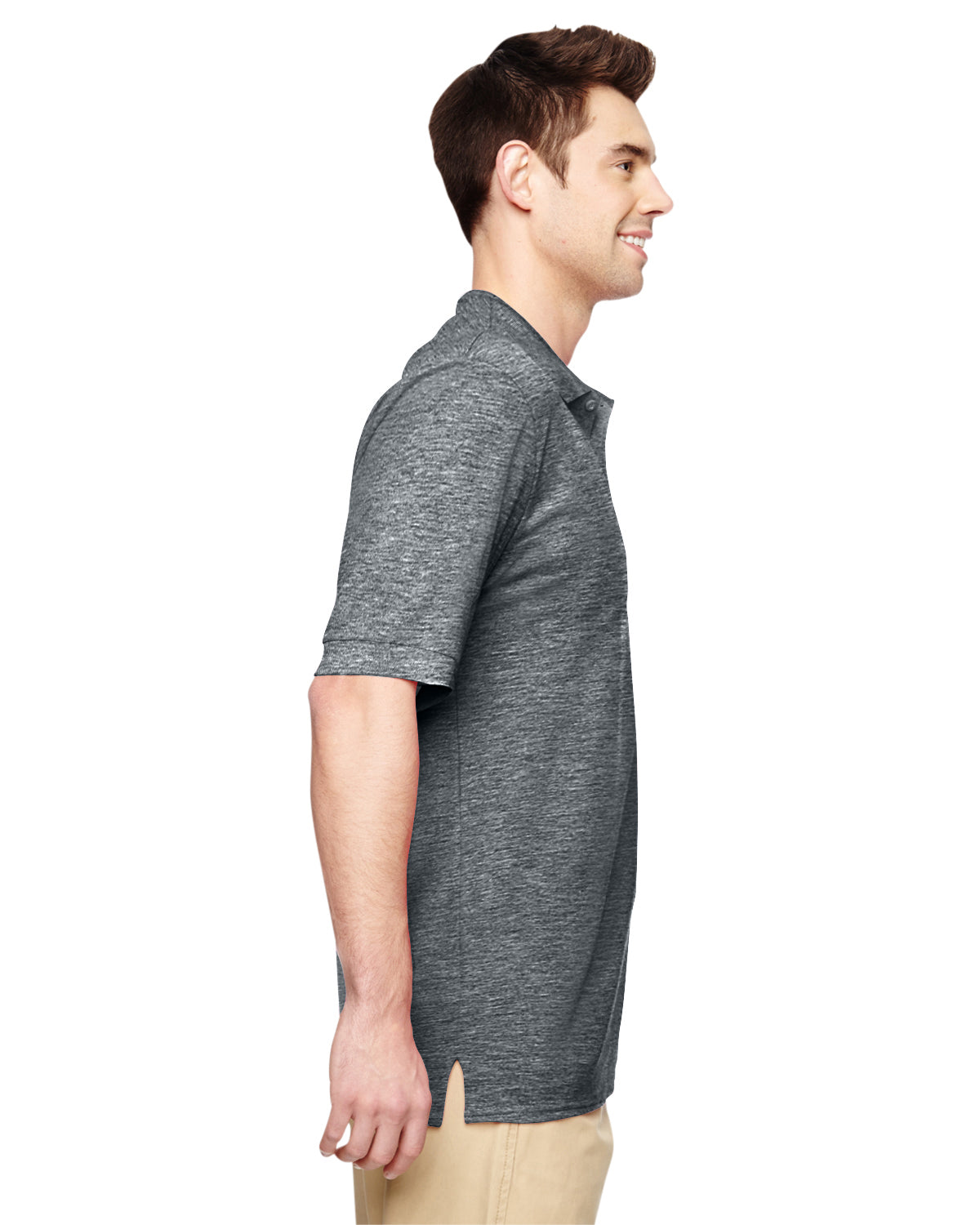 Unisex Double Piqué Polo - Dark Heather