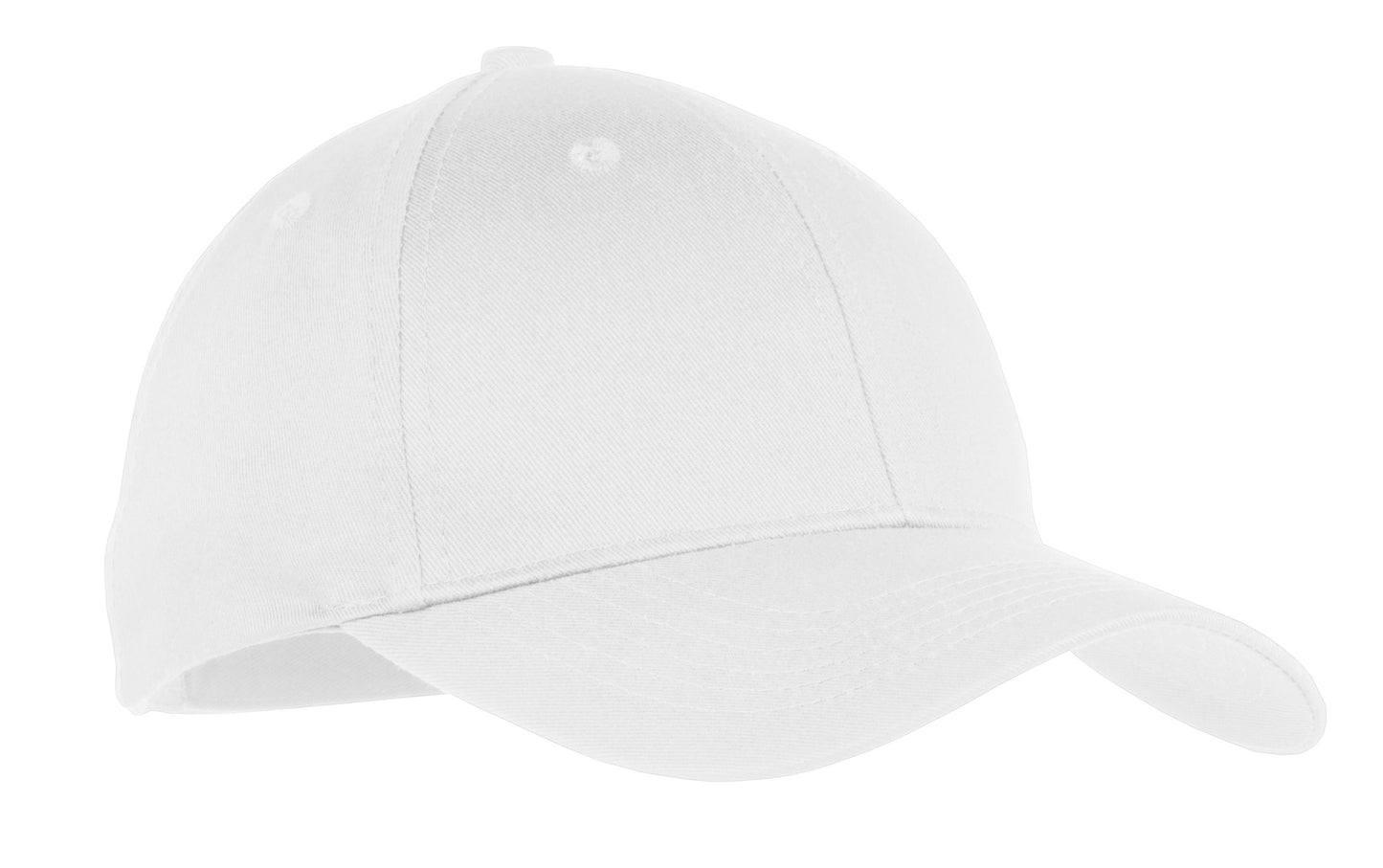Youth Six-Panel Twill Cap - White