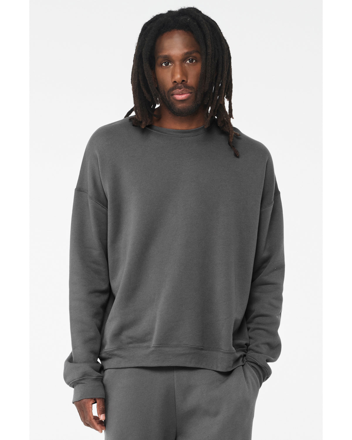 Unisex Drop Shoulder Fleece - Asphalt