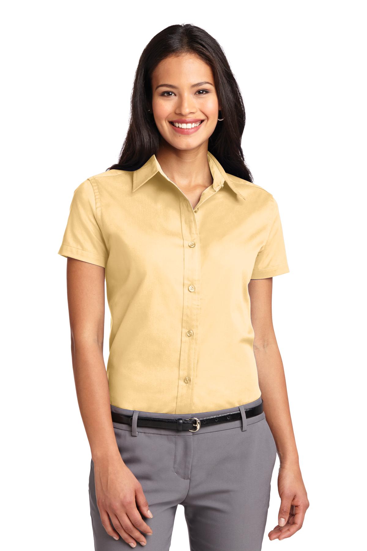 Women's Short Sleeve Easy Care Shirt - Yellow