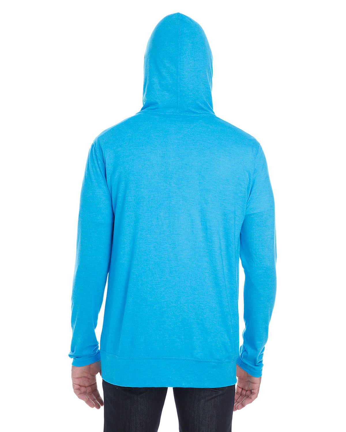 Unisex Triblend Full-Zip Jacket - Heather Caribbean Blue