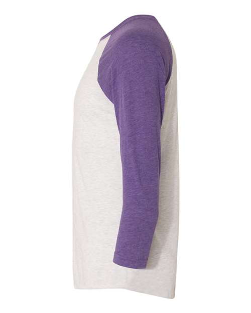 Next Level 6051 Purple Rush Sleeves/ Heather White Body — direct side