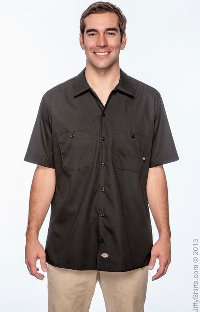 Men's Industrial Short-Sleeve Work Shirt - Black