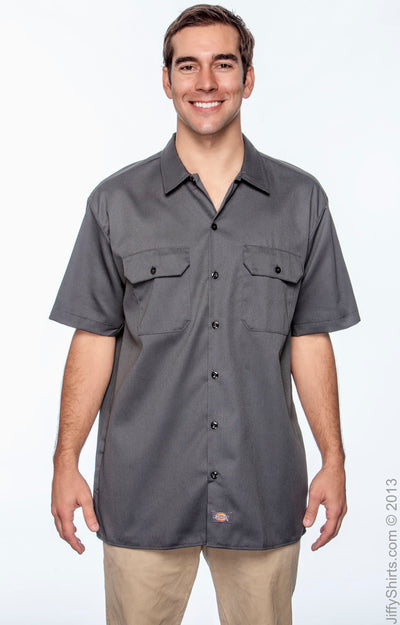 Unisex Short-Sleeve Work Shirt - Charcoal