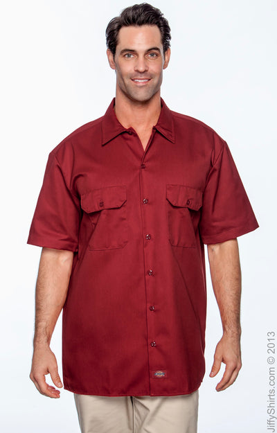 Unisex Short-Sleeve Work Shirt - Red