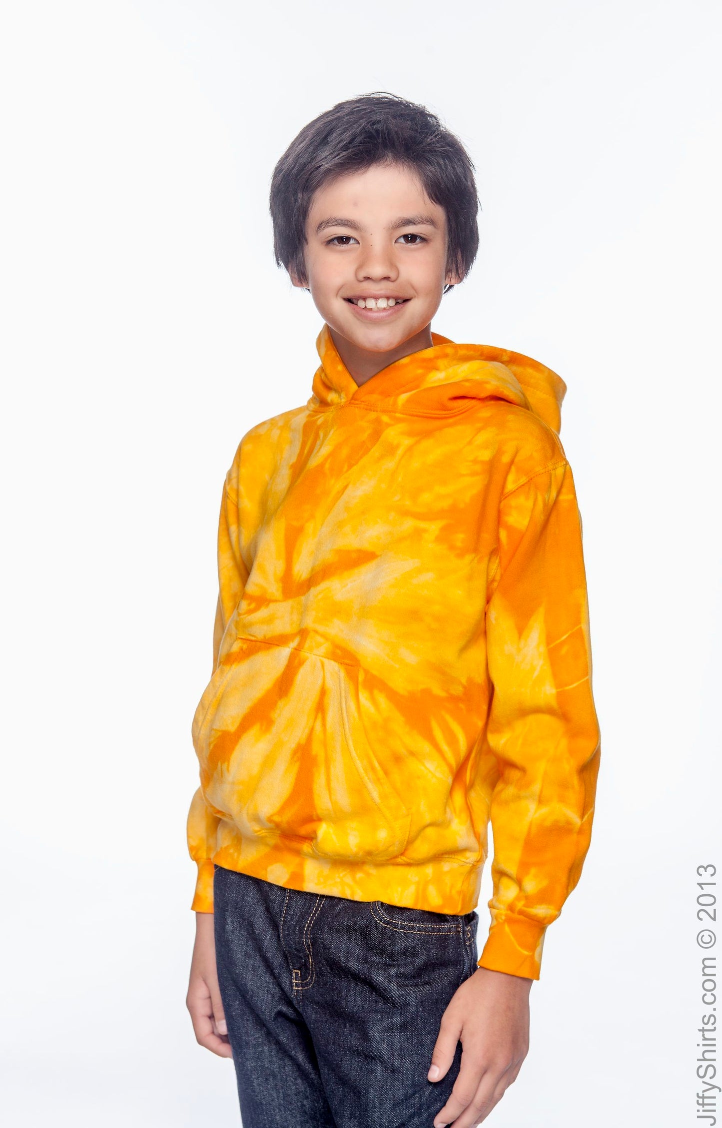 Youth Tie-Dyed Pullover Hoodie - Spider Gold