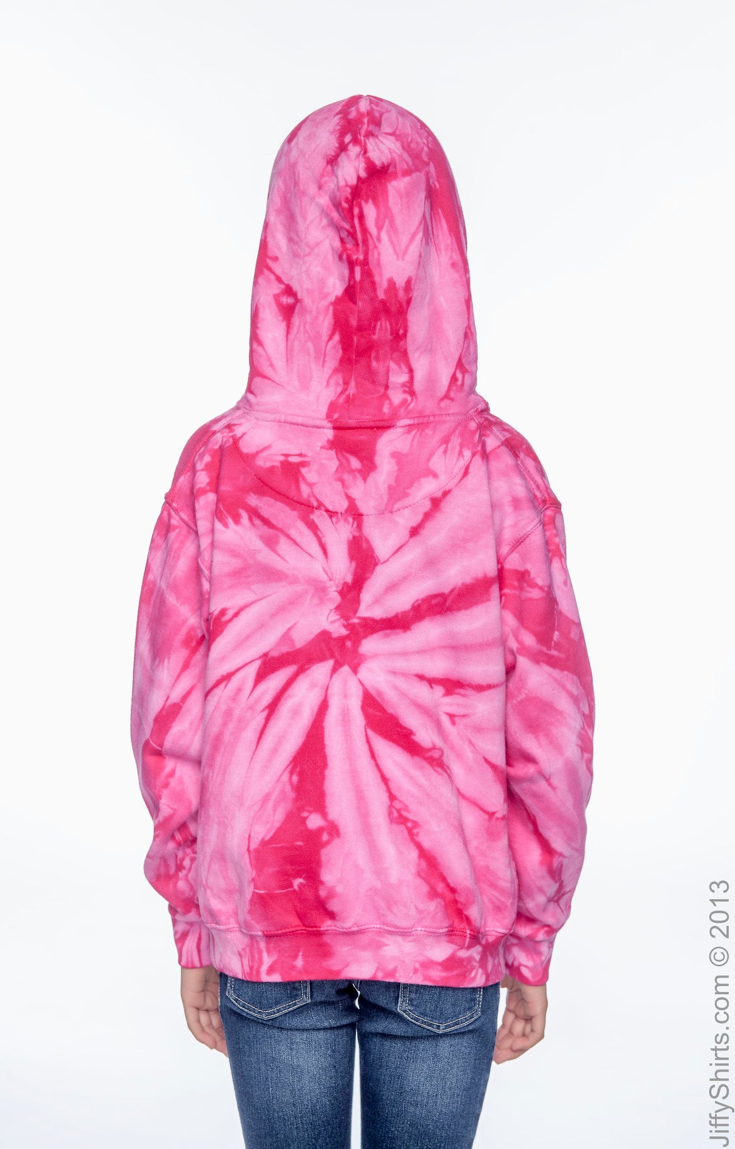 Youth Tie-Dyed Pullover Hoodie - Spider Pink